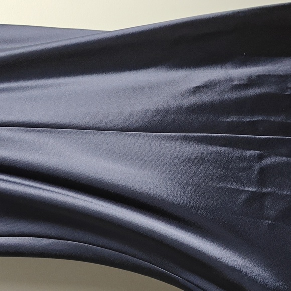 ABS Allen Schwartz Blue Formal Long  Silk Dress Gown w/ Built in Bra Size 4 - Picture 11 of 16